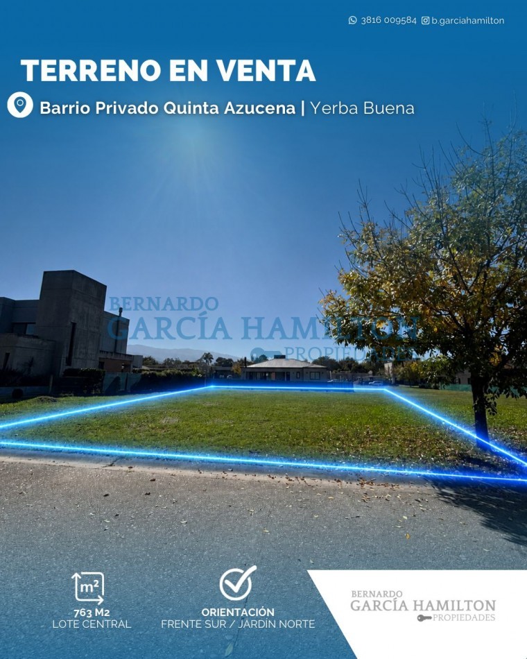 TERRENO EN VENTA BARRIO PRIVADO QUINTA AZUCENA